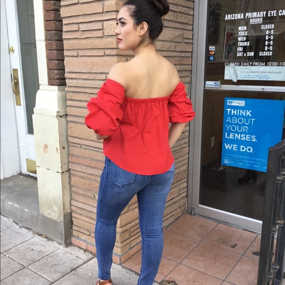 Red Off the Shoulder Top-5🌟LAST ONE - Picture 4 of 6